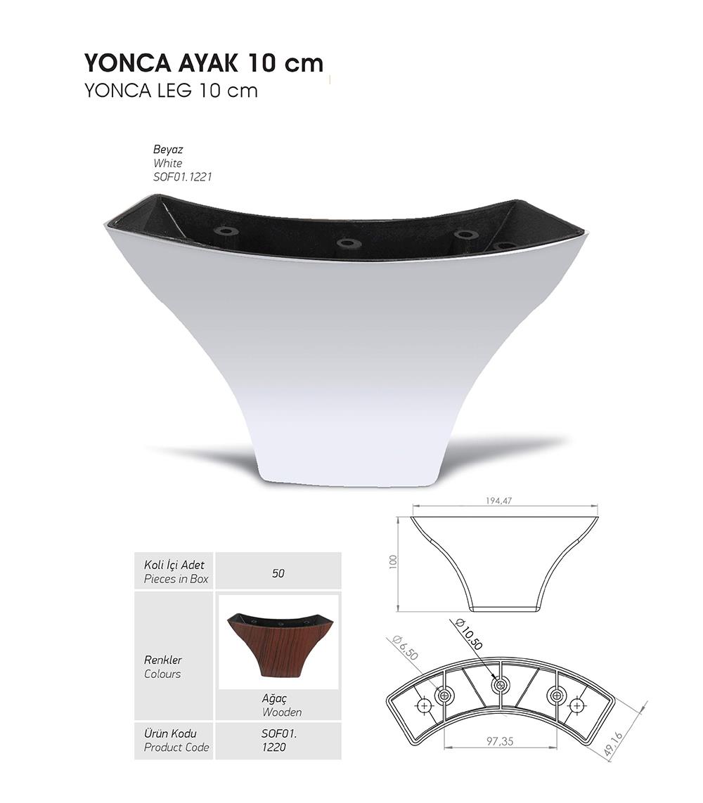 Yonca Ayak 10cm - Beyaz