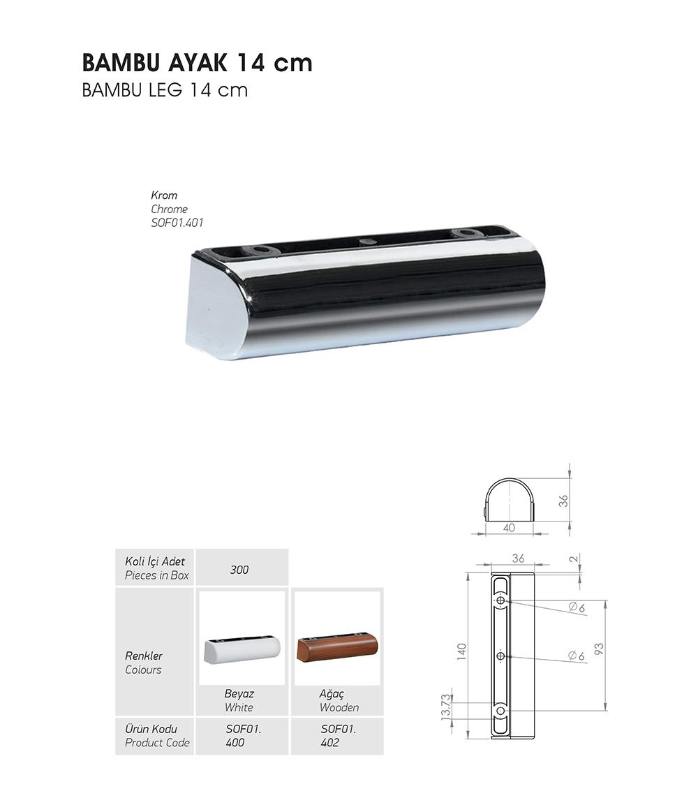 Bambu Ayak 14cm - Krom