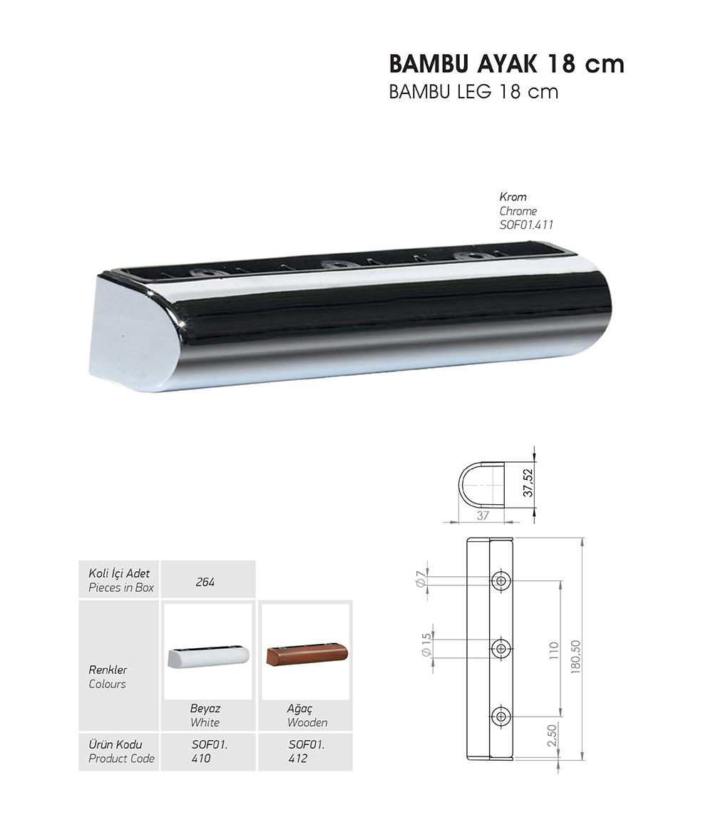 Bambu Ayak 18cm - Krom