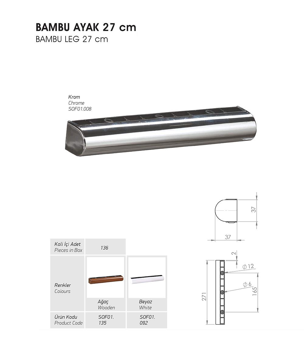 Bambu Ayak 27cm - Krom