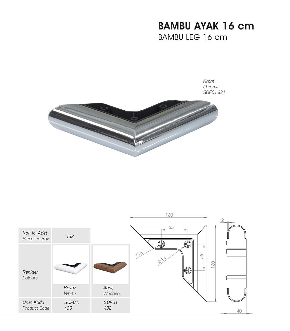 Bambu Ayak 16cm - Krom