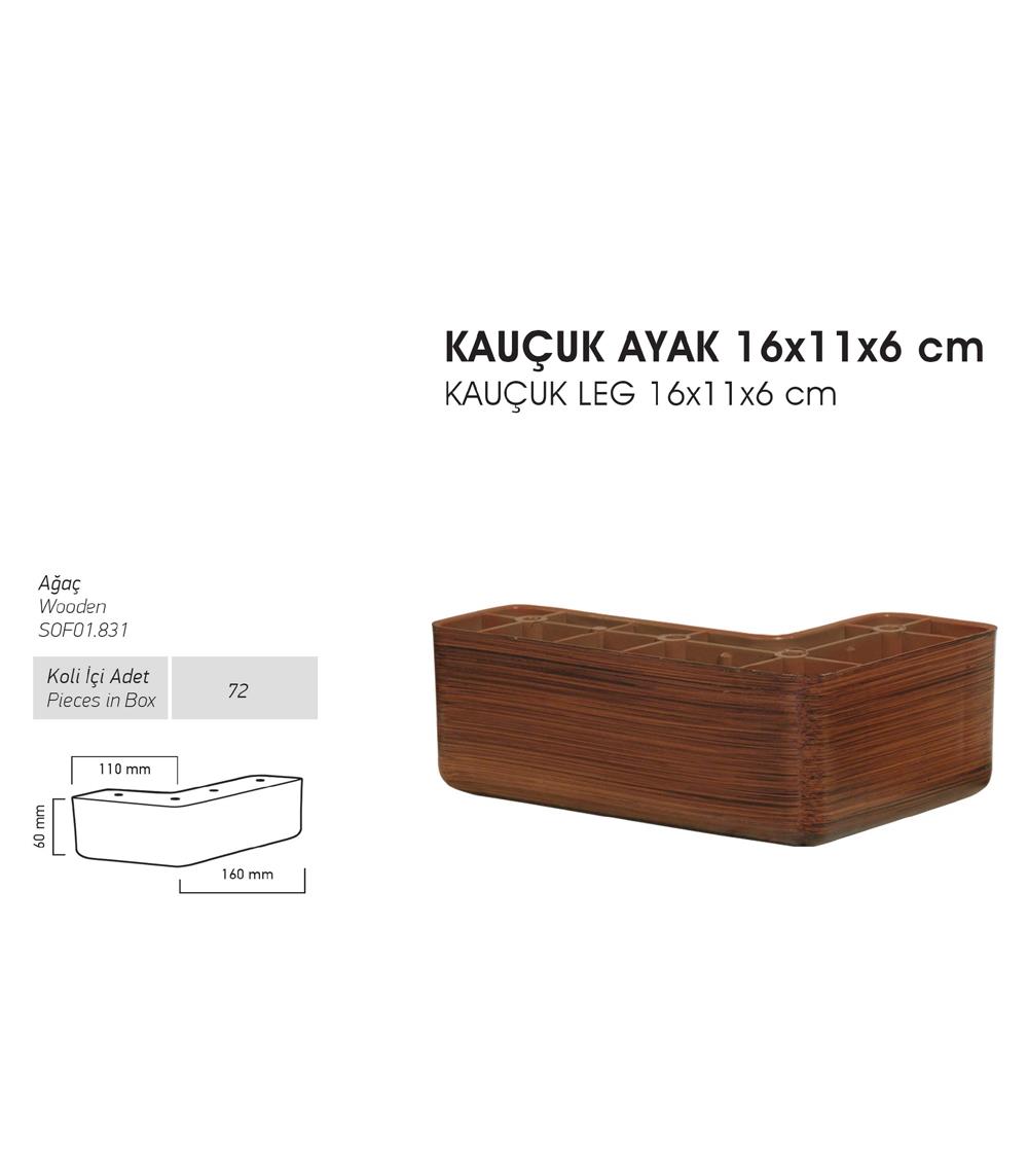 Kauçuk Ayak 16x11x6cm - Ağaç