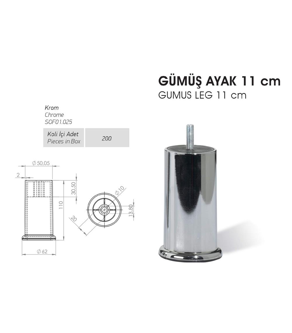 Gümüş Ayak 11cm - Krom